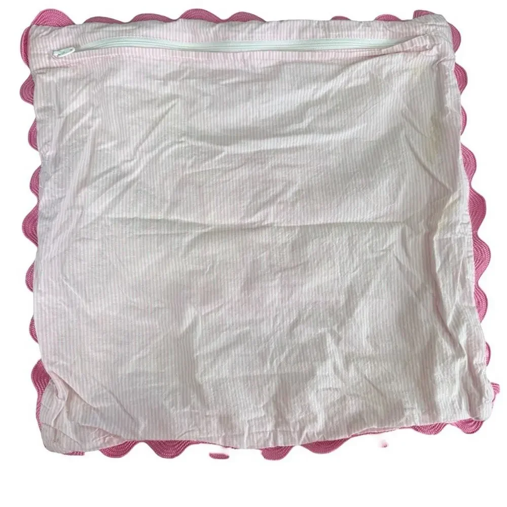 Pottery Barn Kids Pink Green Letter E Initials Pillow Cover Sham 16